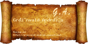 Grünvald András névjegykártya